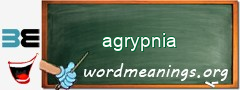 WordMeaning blackboard for agrypnia